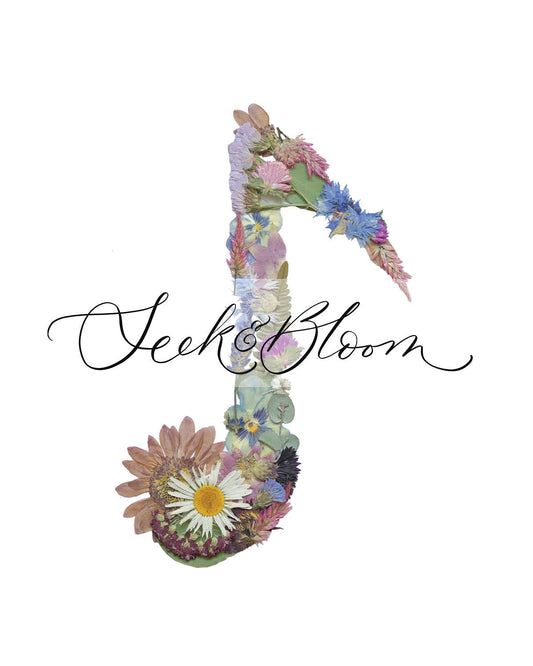 Music Note, Pressed Flower Art Print