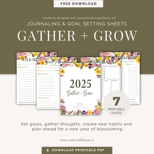 Gather & Grow Printable Journaling & Goal Setting Sheets - Free Download