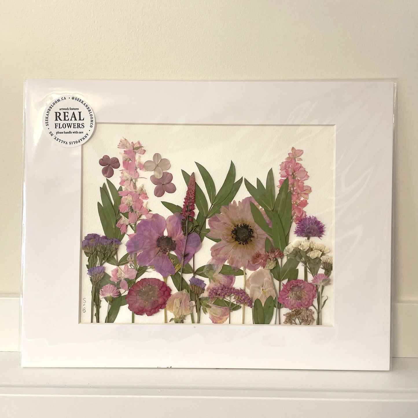 8x10 Real Pressed Flower Gardens (Matted Assorted Styles)