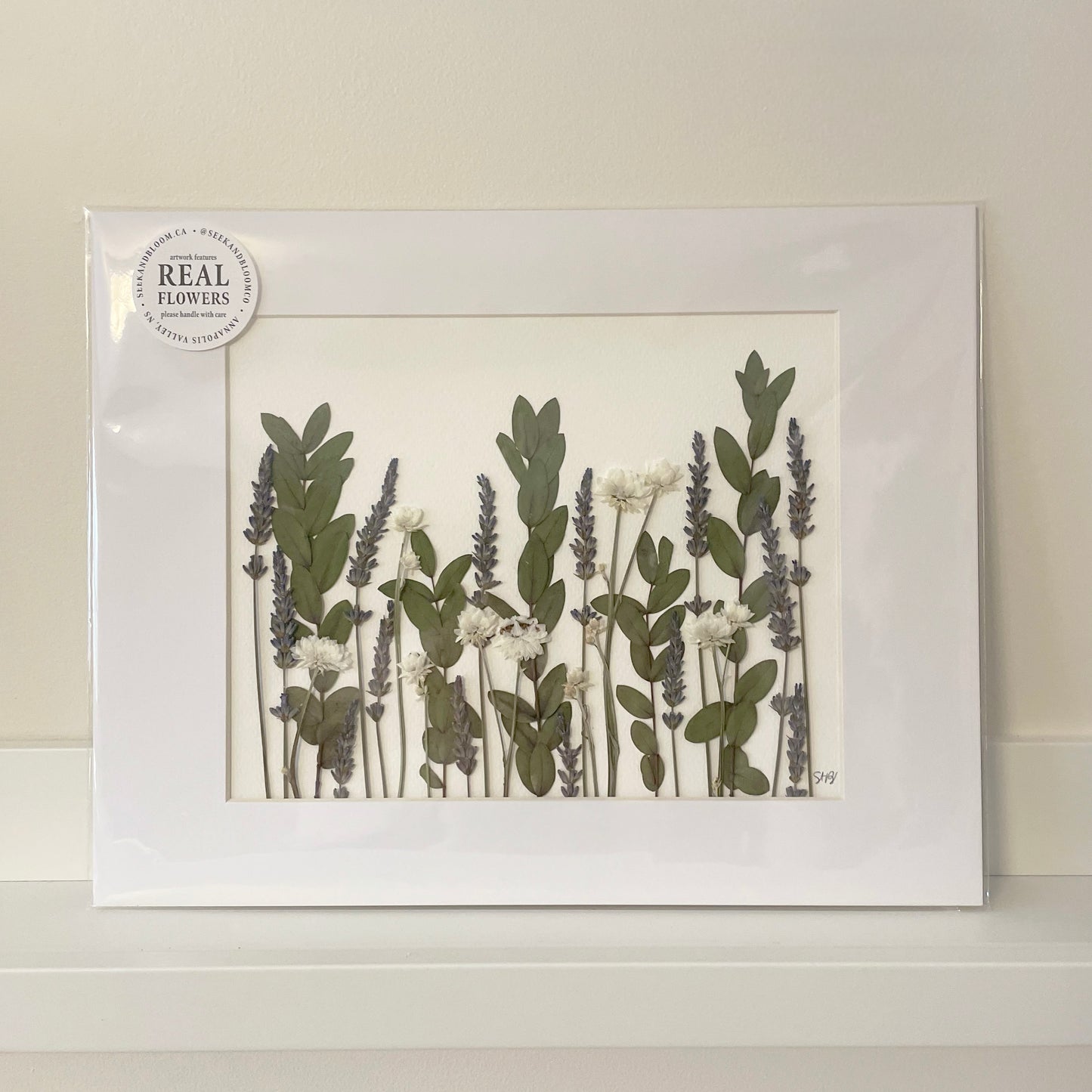 8x10 Real Pressed Flower Gardens (Matted Assorted Styles)