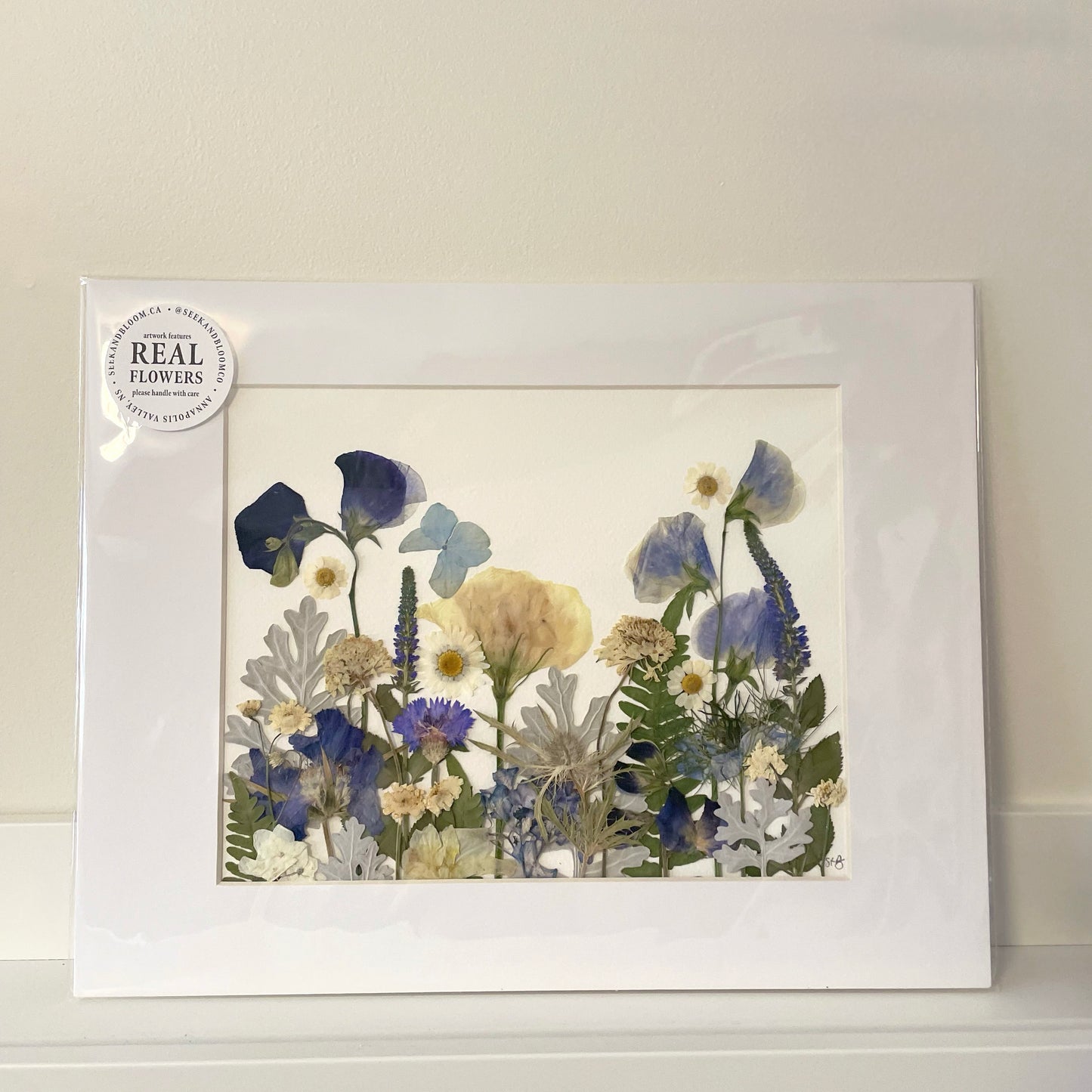 8x10 Real Pressed Flower Gardens (Matted Assorted Styles)