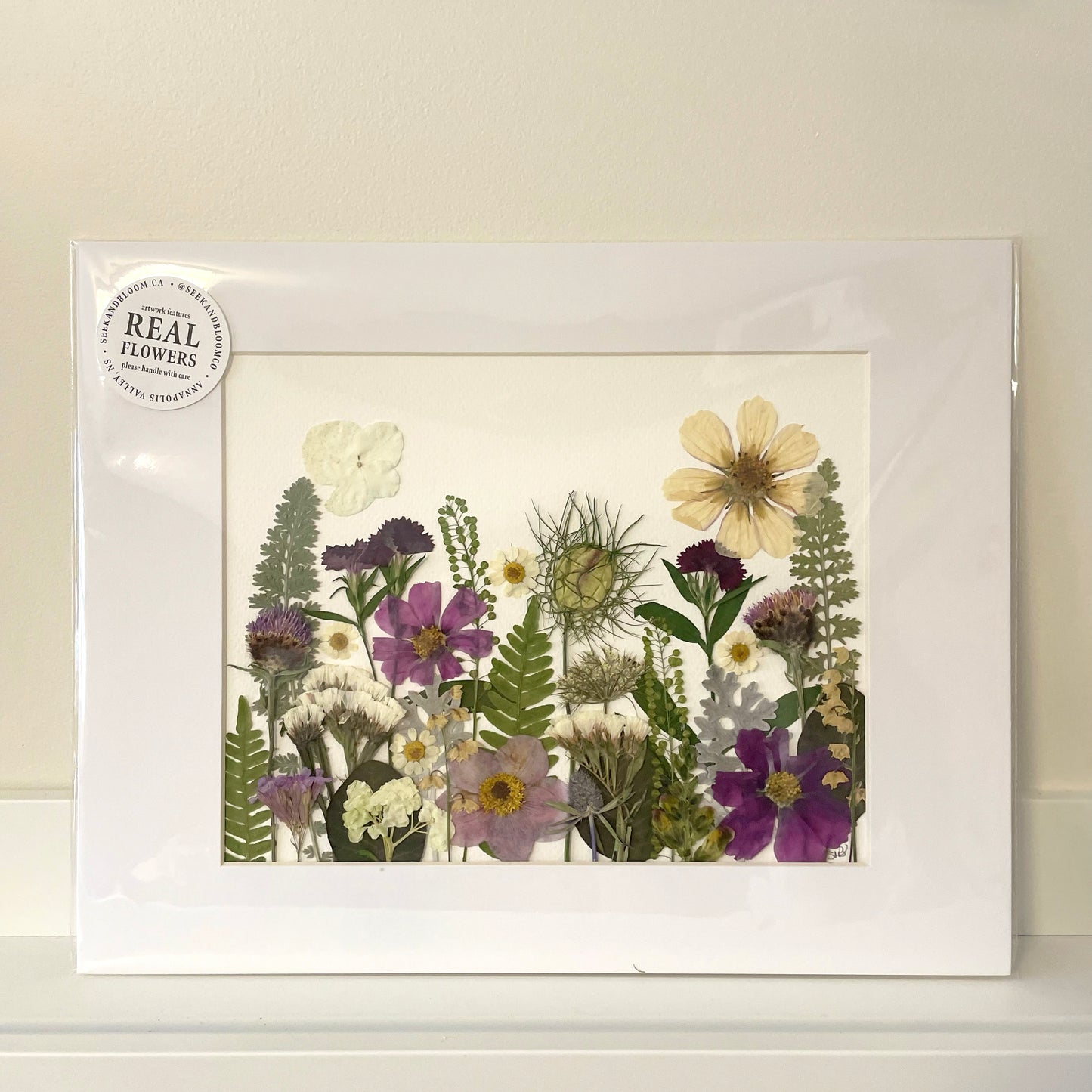 8x10 Real Pressed Flower Gardens (Matted Assorted Styles)