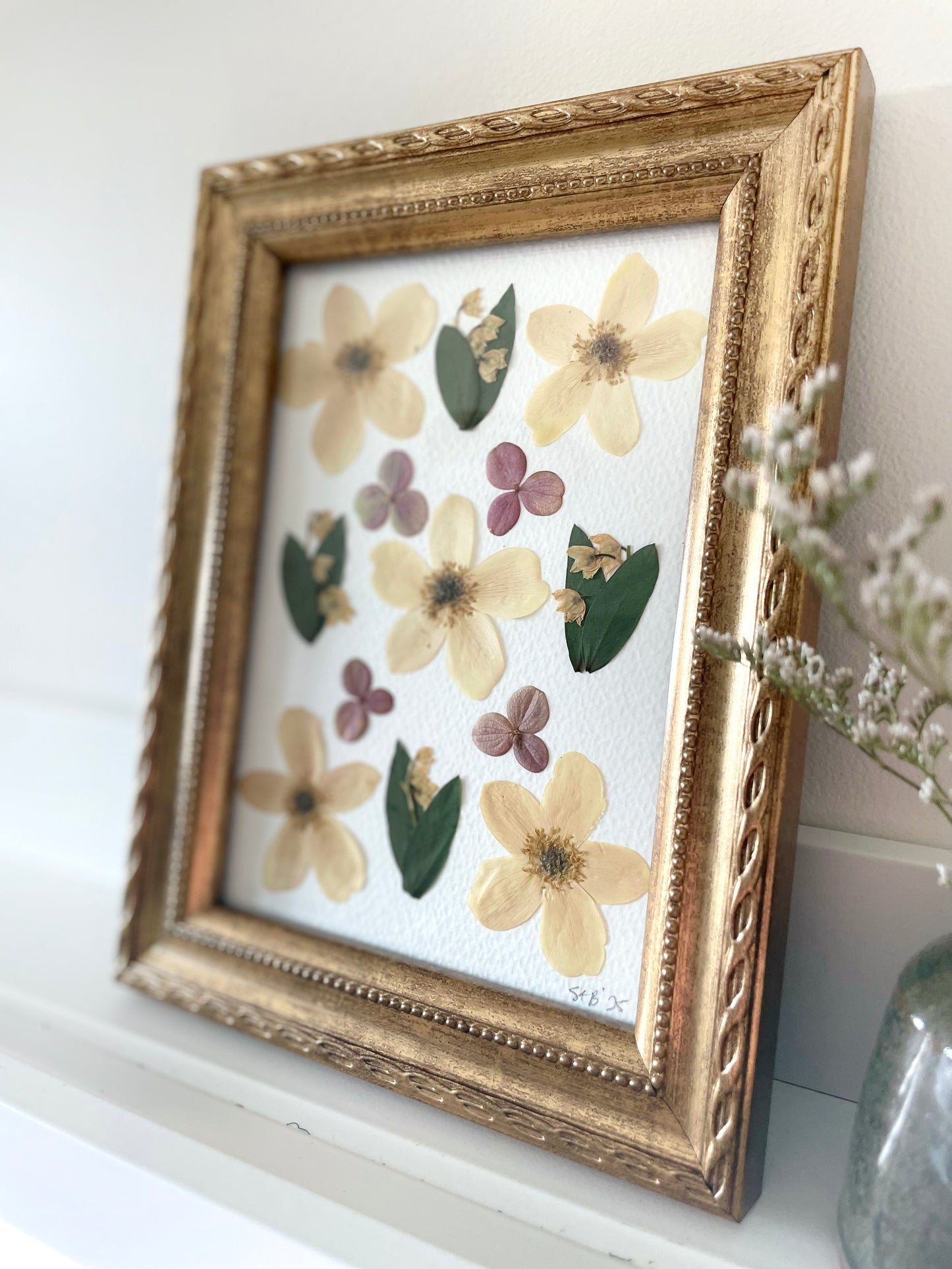 Vintage Garden Anemone Collage - Original Artwork