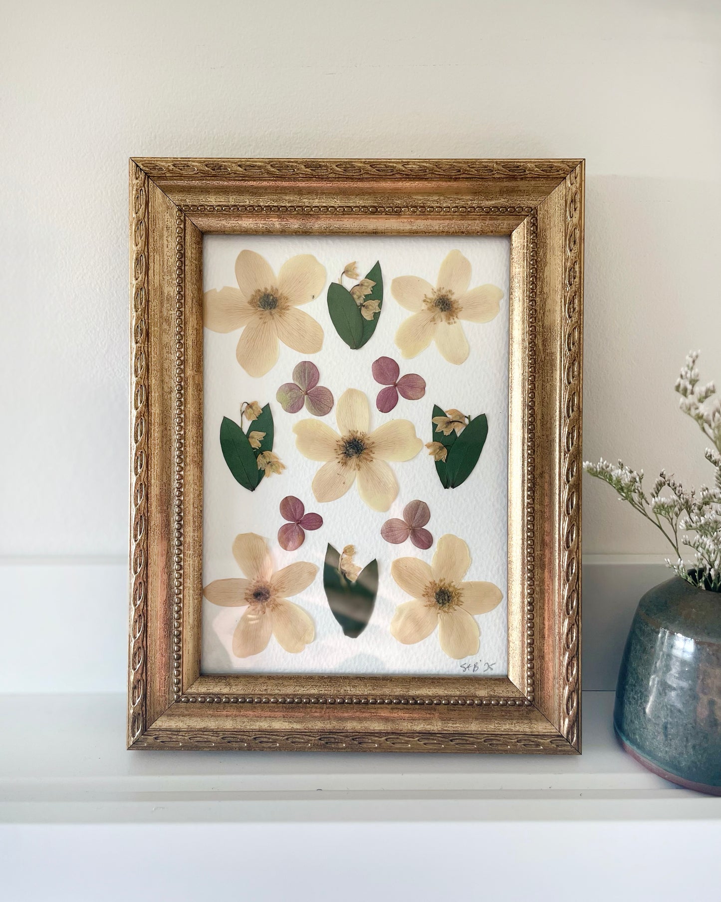 Vintage Garden Anemone Collage - Original Artwork