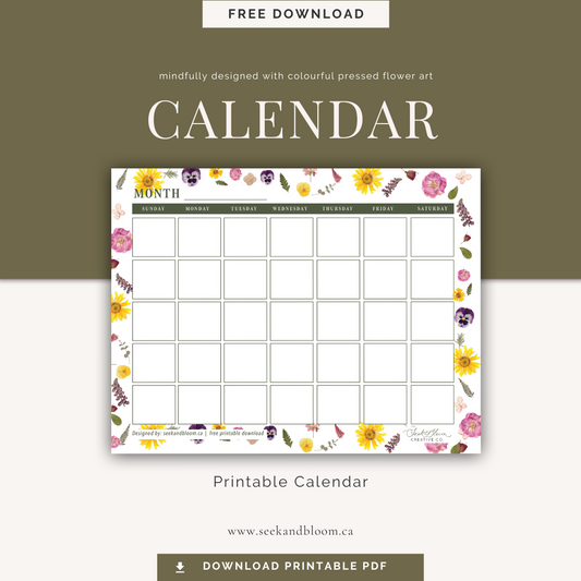 Calendar, Blank Printable - Free Download