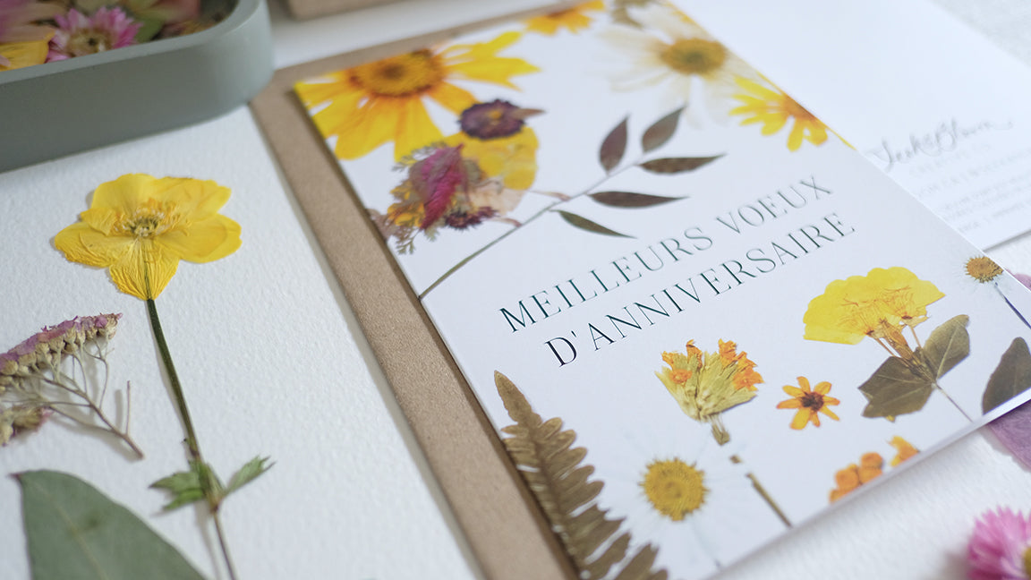 Meilleurs voeux  d'anniversaire, Large Card French