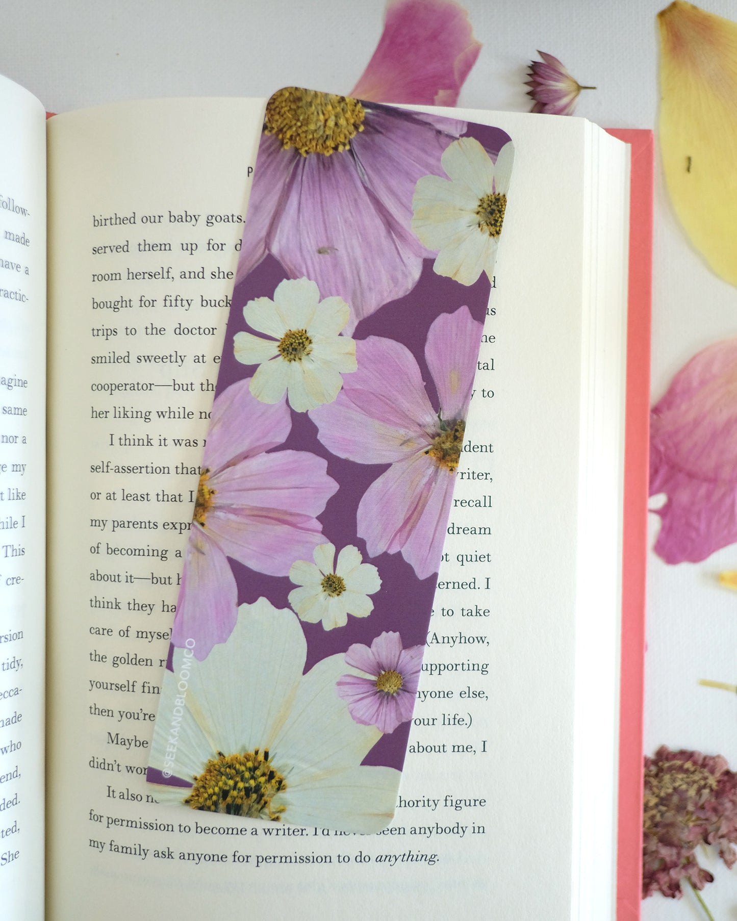 Pressed Flower Art Bookmarks, Printed