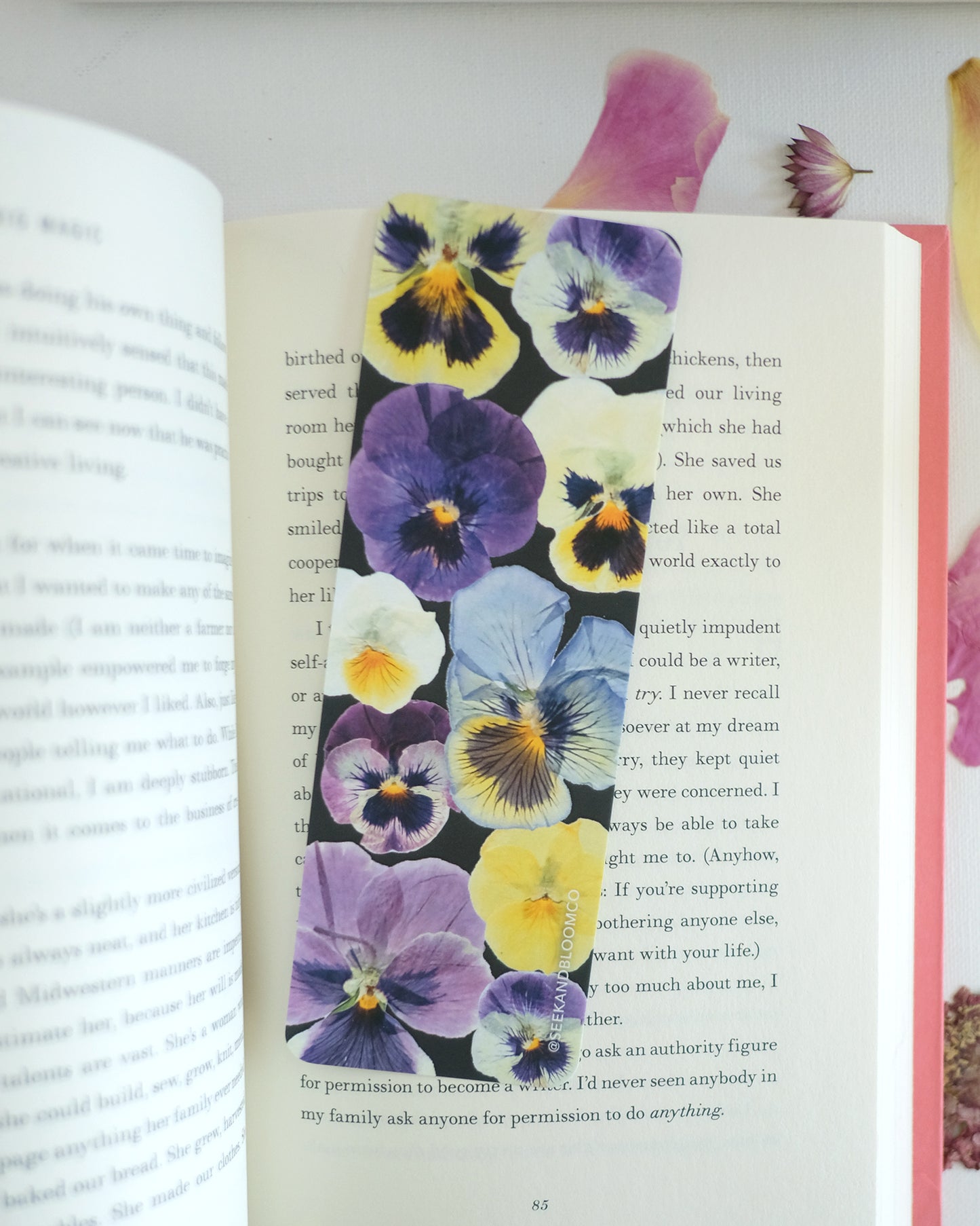 Pressed Flower Art Bookmarks, Printed