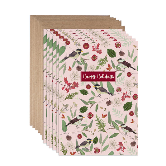 Chickadee, Happy Holidays, Note Card Set