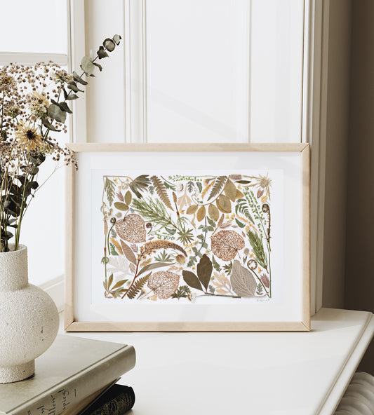 Earthlore, Pressed Flower Art Print