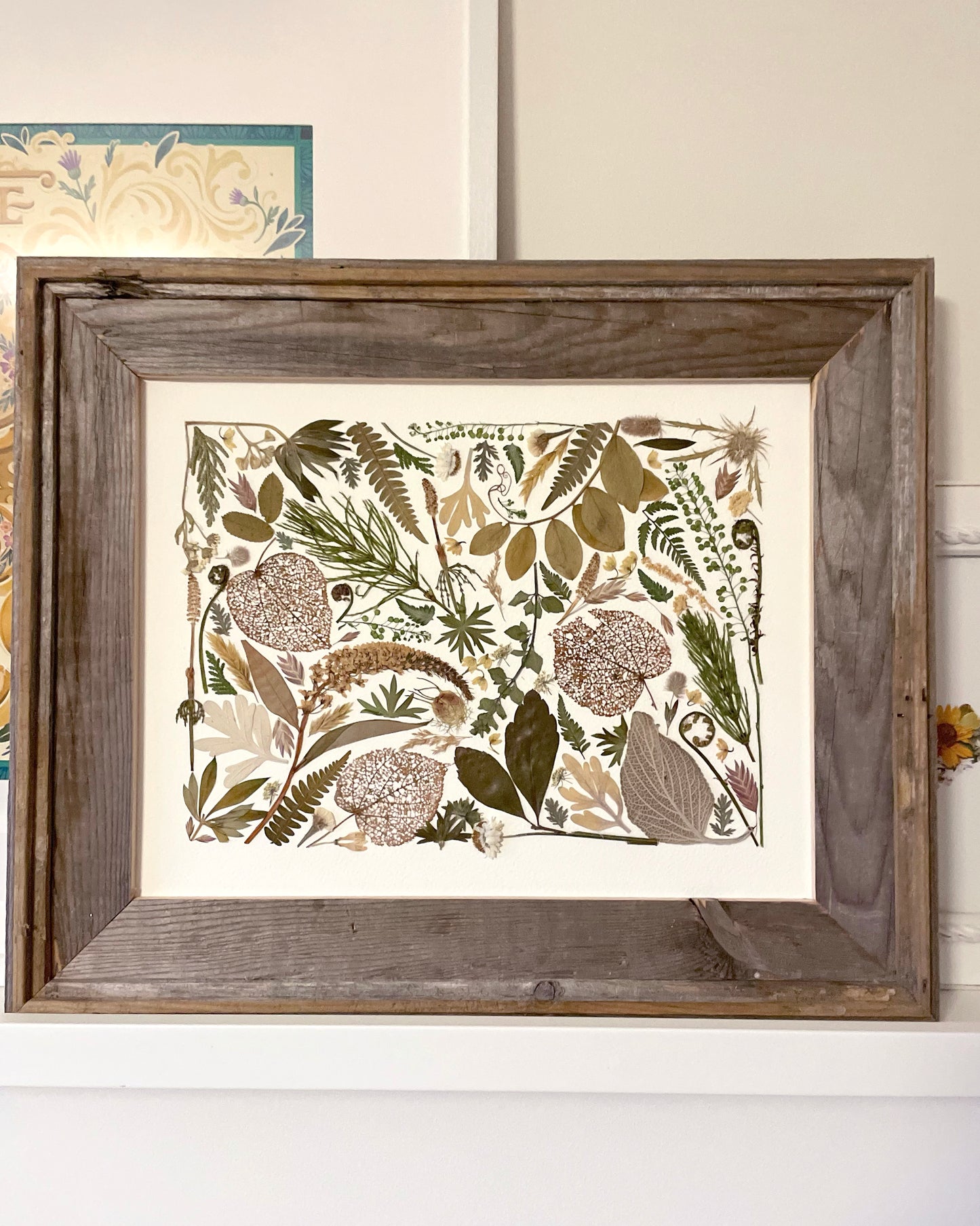 Earthlore - Original Pressed Flower Artwork Framed