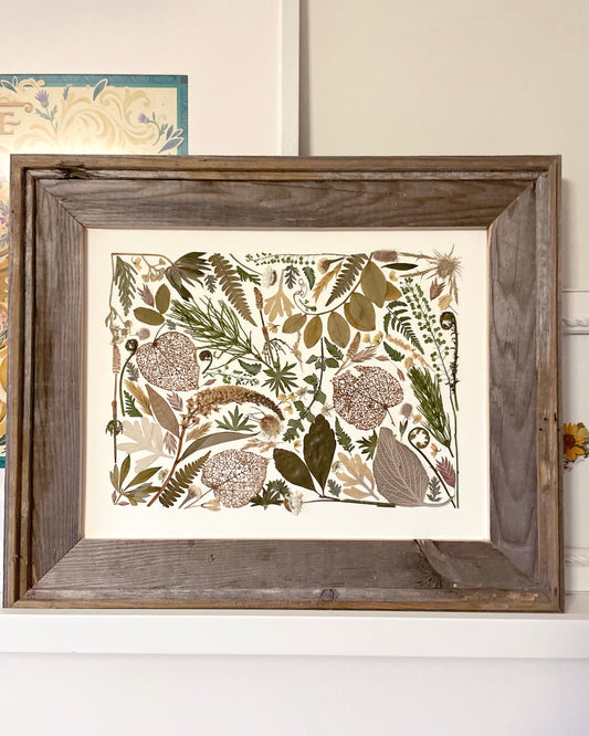 Earthlore - Original Pressed Flower Artwork Framed