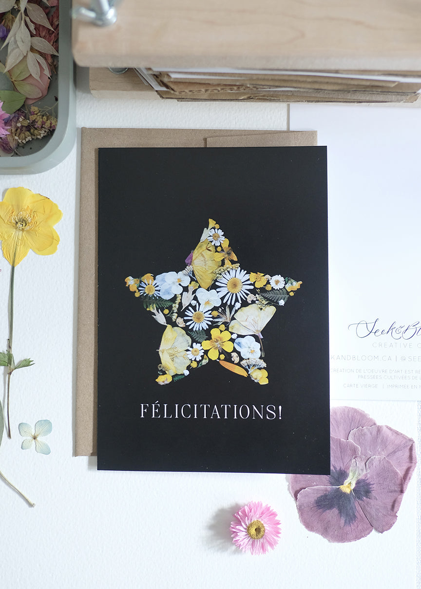 Felicitations Etoile, Large Card French