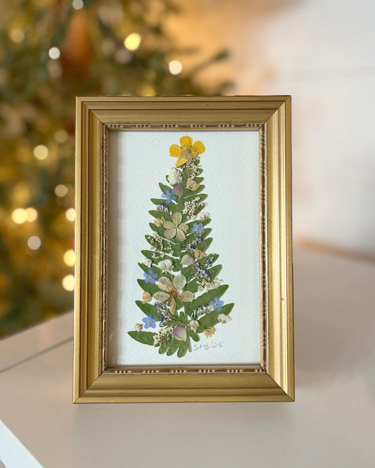 Christmas Tree in Gold Frame - Original Artwork