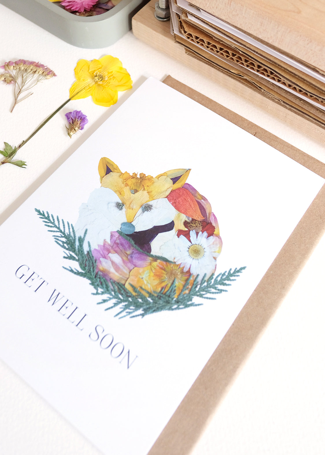 Fox, Get Well Soon, Large Card