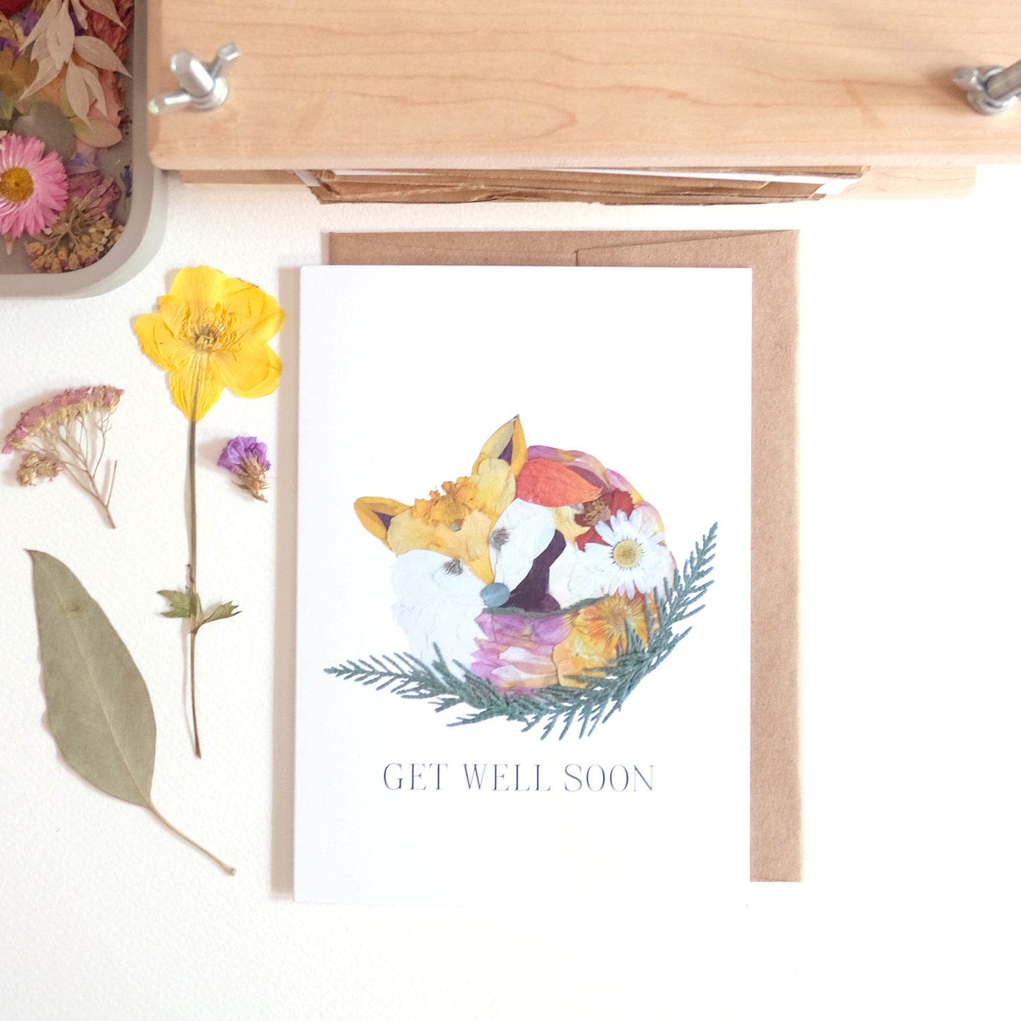 Fox, Get Well Soon, Large Card