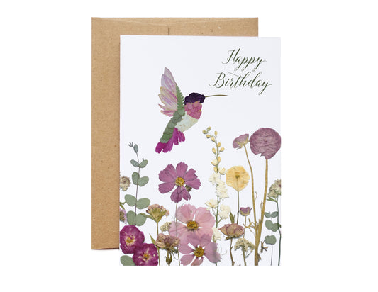 Hummingbird, Happy Birthday, Large Card