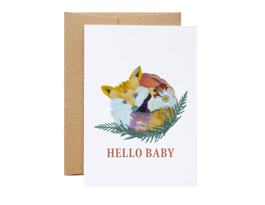 Fox, Hello Baby, Large Card