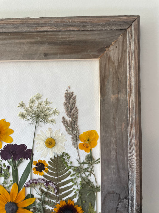 August Forever - Original Pressed Flower Artwork Framed