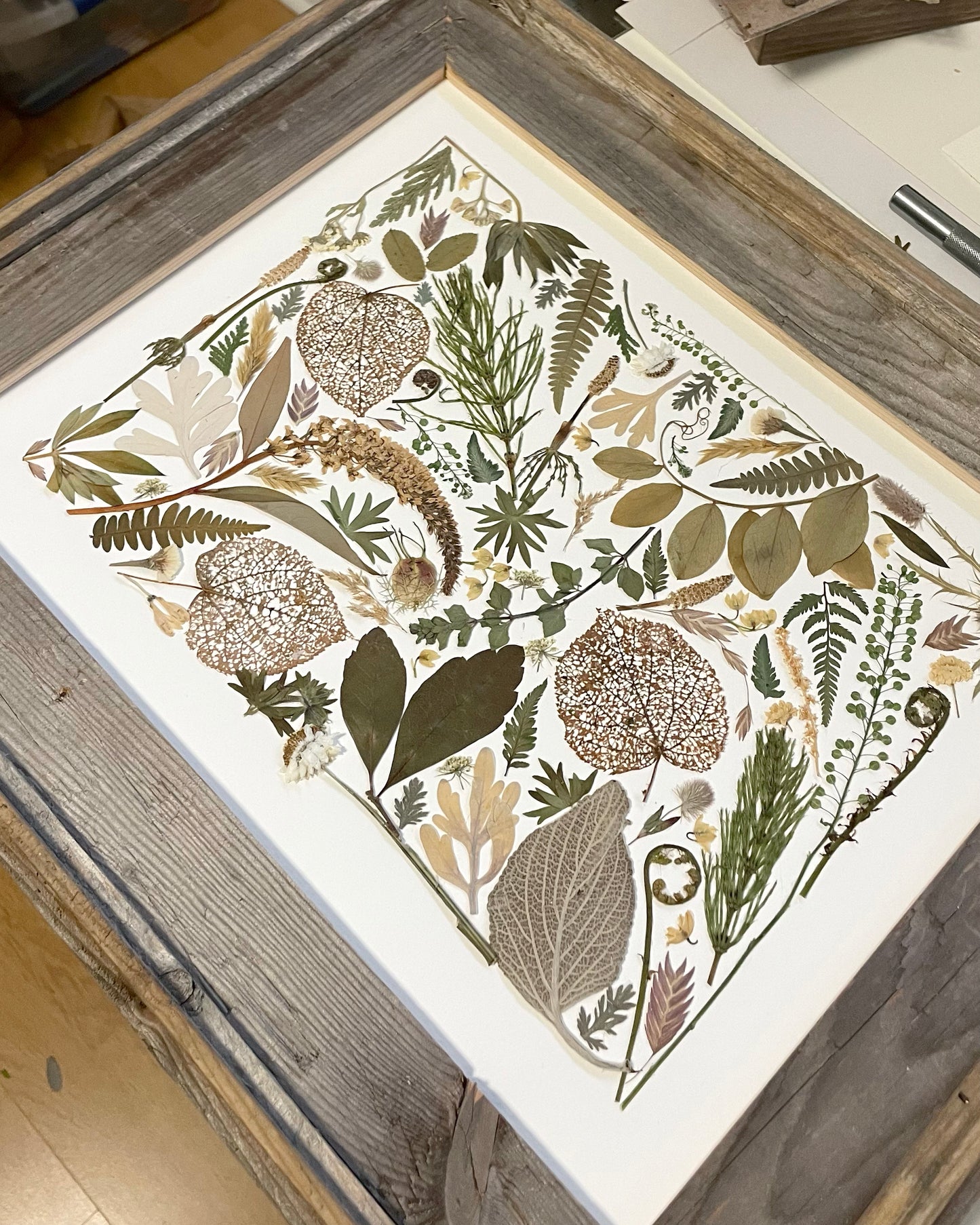 Earthlore - Original Pressed Flower Artwork Framed