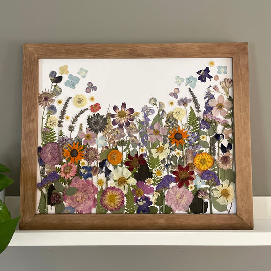 Dancing in the Meadow - Original Pressed Flower Artwork 16x20