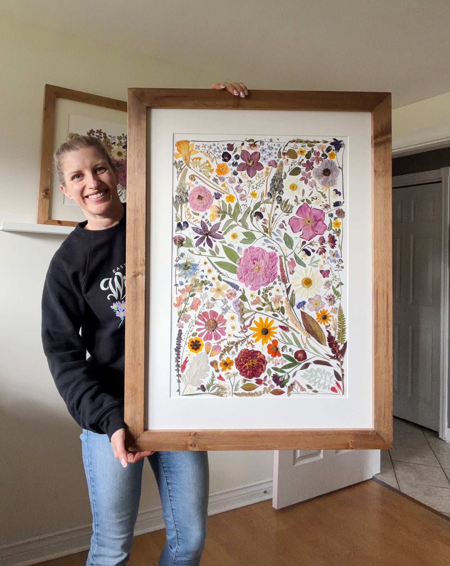 Seasons Collage- Original Pressed Flower Artwork Framed