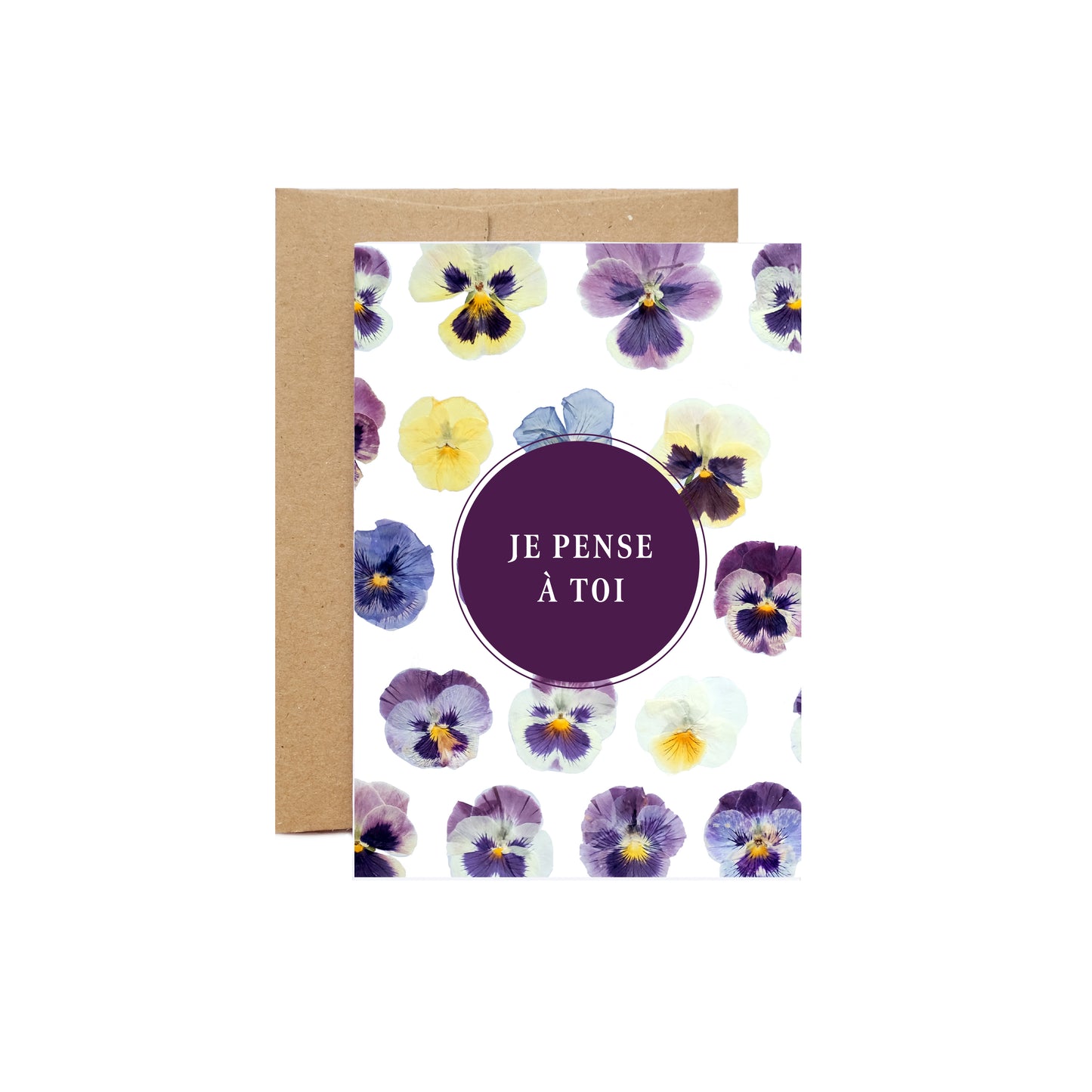 Je Pense a toi, Pansy, Large Card French