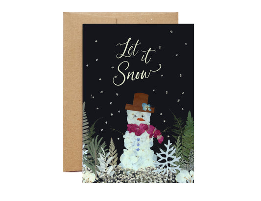 Snowman, Let it Snow, Large Holiday Card 5x7  *New!