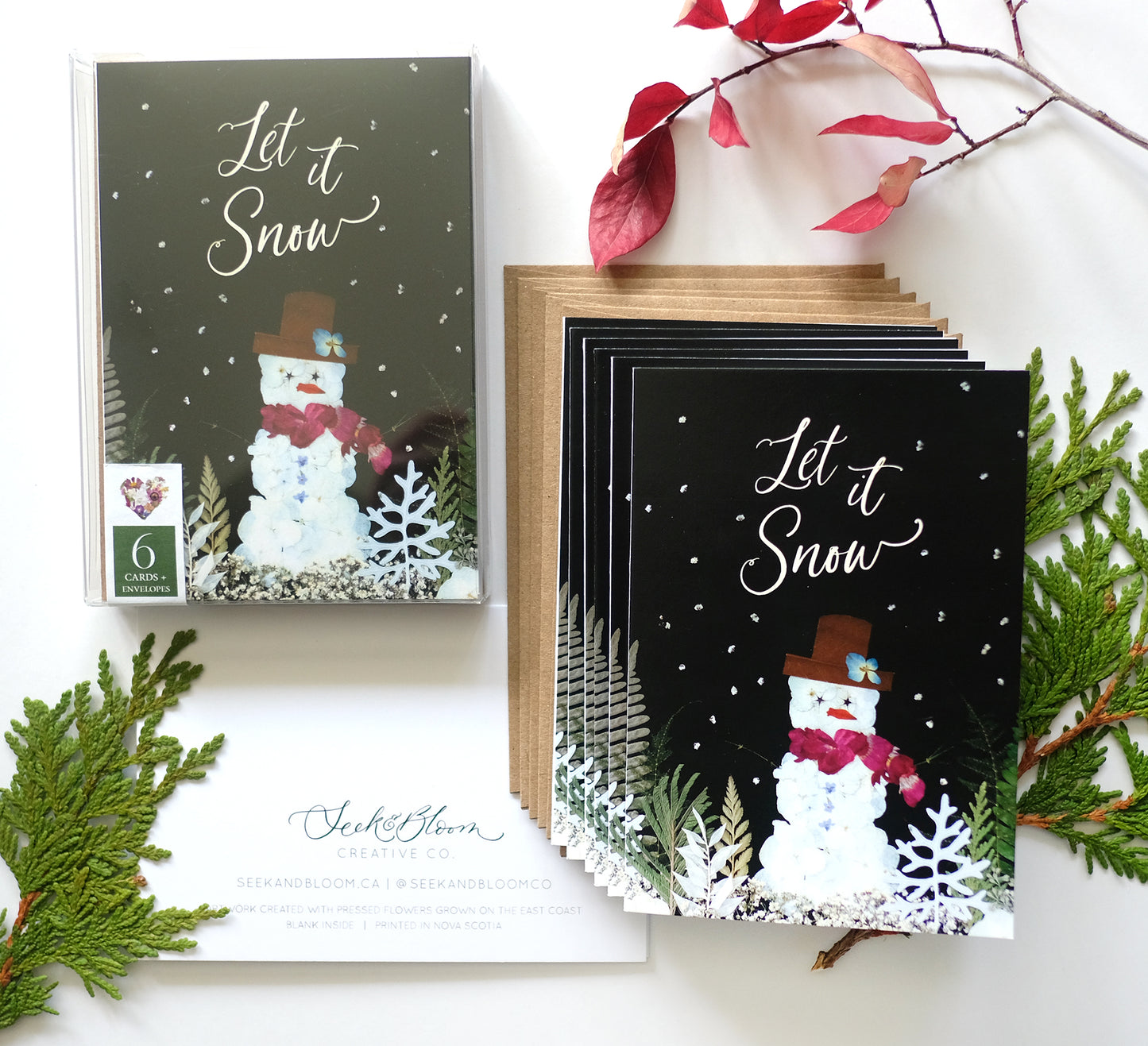 Snowman, Let it Snow, Holiday Note Card Set *New!