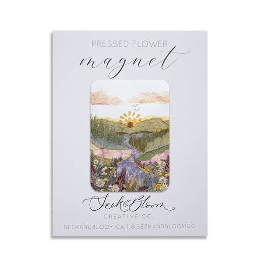 Wild Valley, Pressed Flower Art Magnet