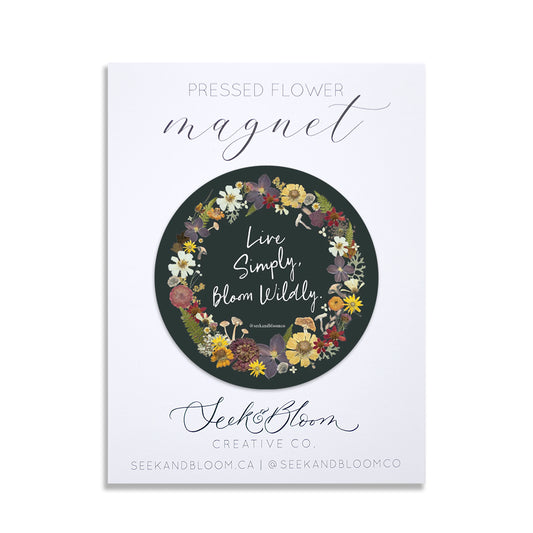 Live Simply, Bloom Wildly Pressed Flower Art, 3"