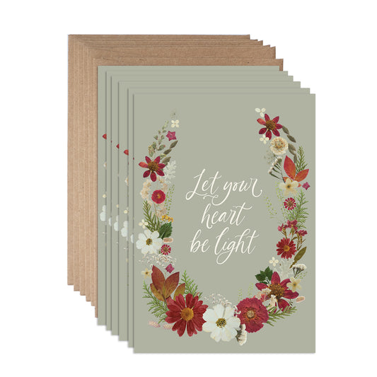 Wreath, Let Your Heart Be Light Note Card Set