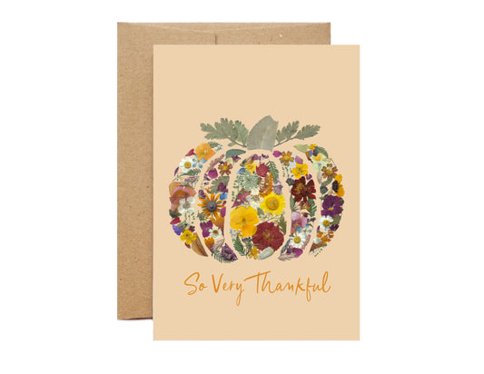 Pumpkin, So Very Thankful, Large Card