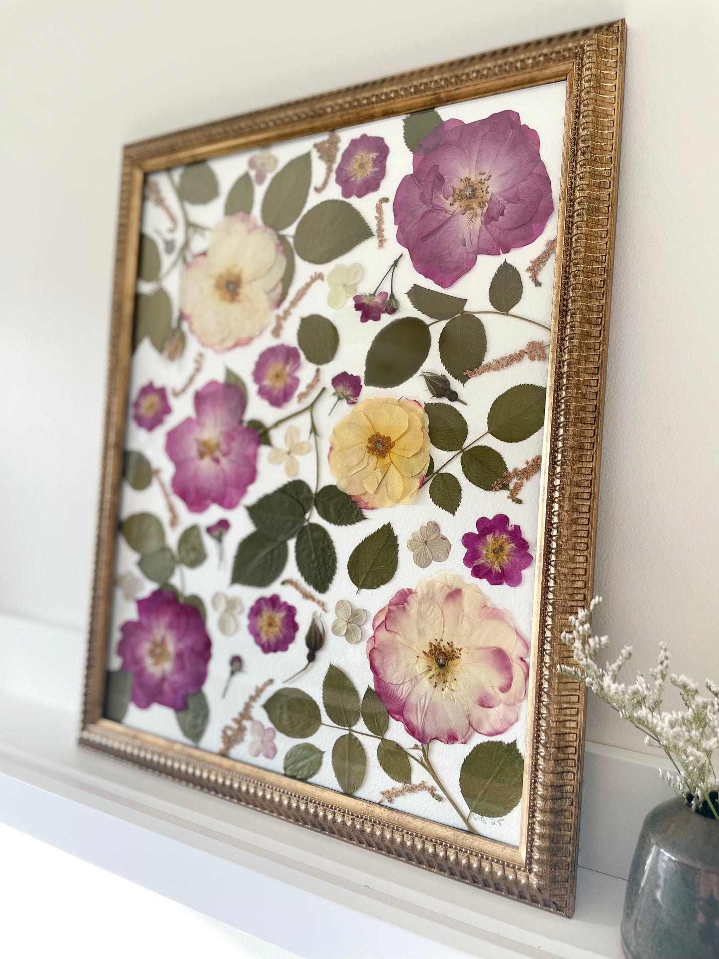 Vintage Garden Rose Collage - Original Artwork