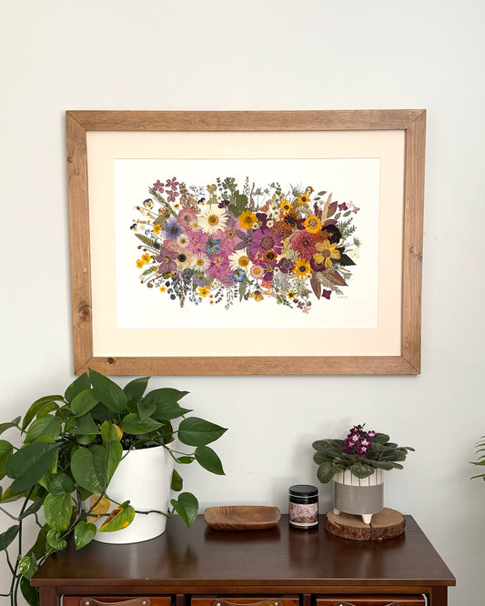 Seasons Bouquet - Original Pressed Flower Artwork Framed