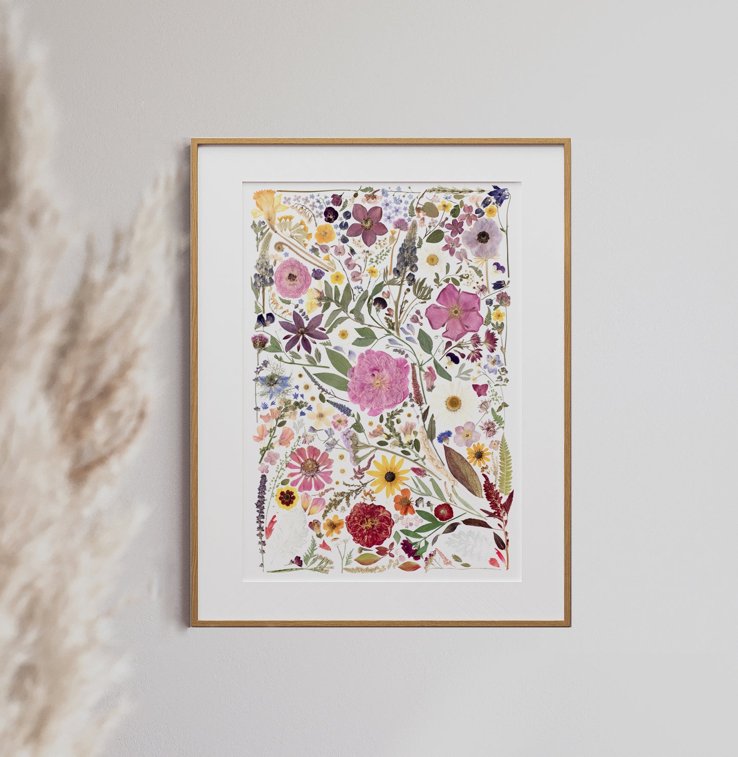 Seasons Collage, Pressed Flower Art Print