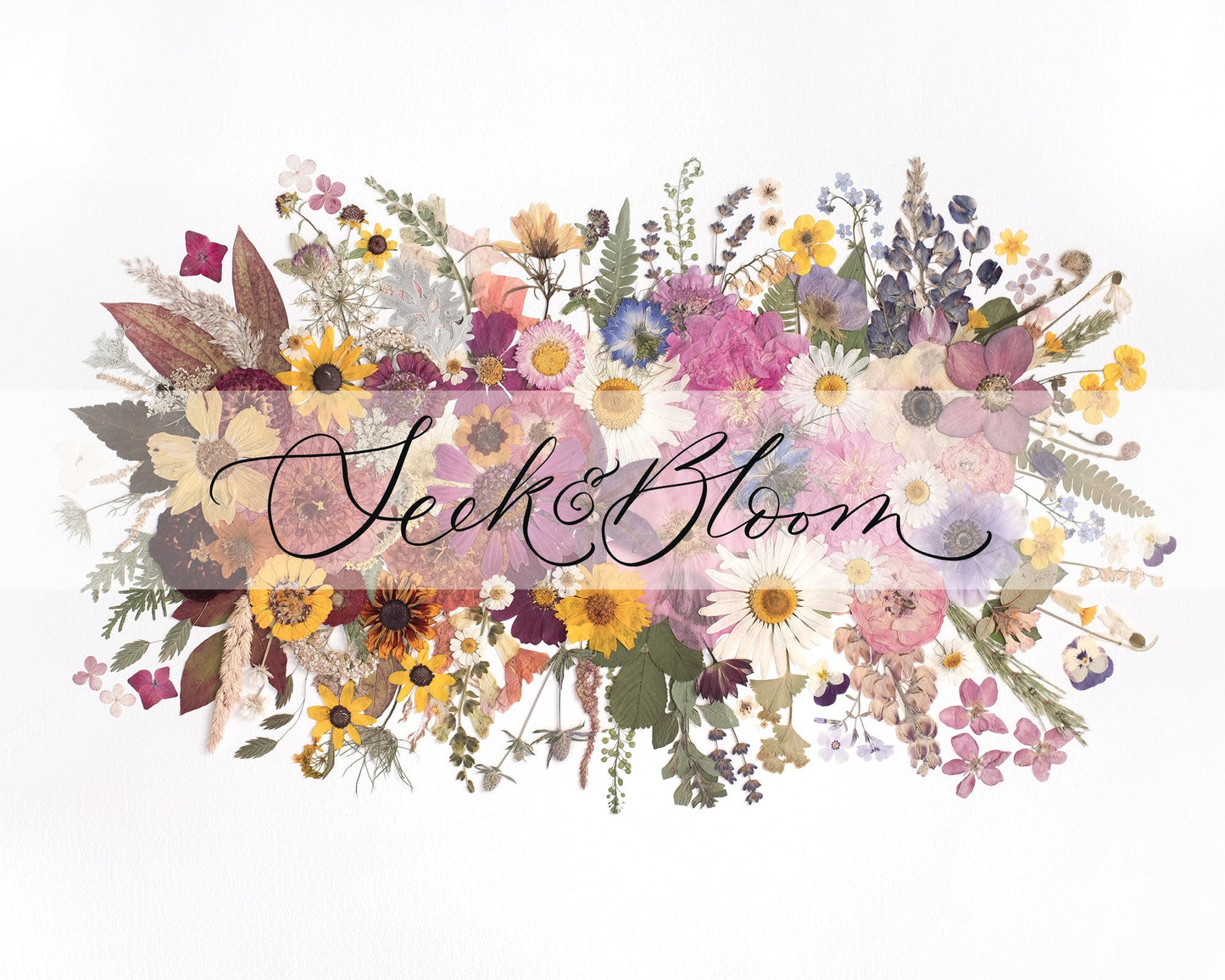 Seasons Bouquet, Pressed Flower Art Print