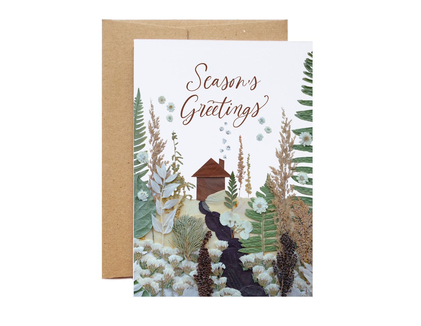 Winter Cabin, Season's Greetings, Large Holiday Card 5x7  *New!