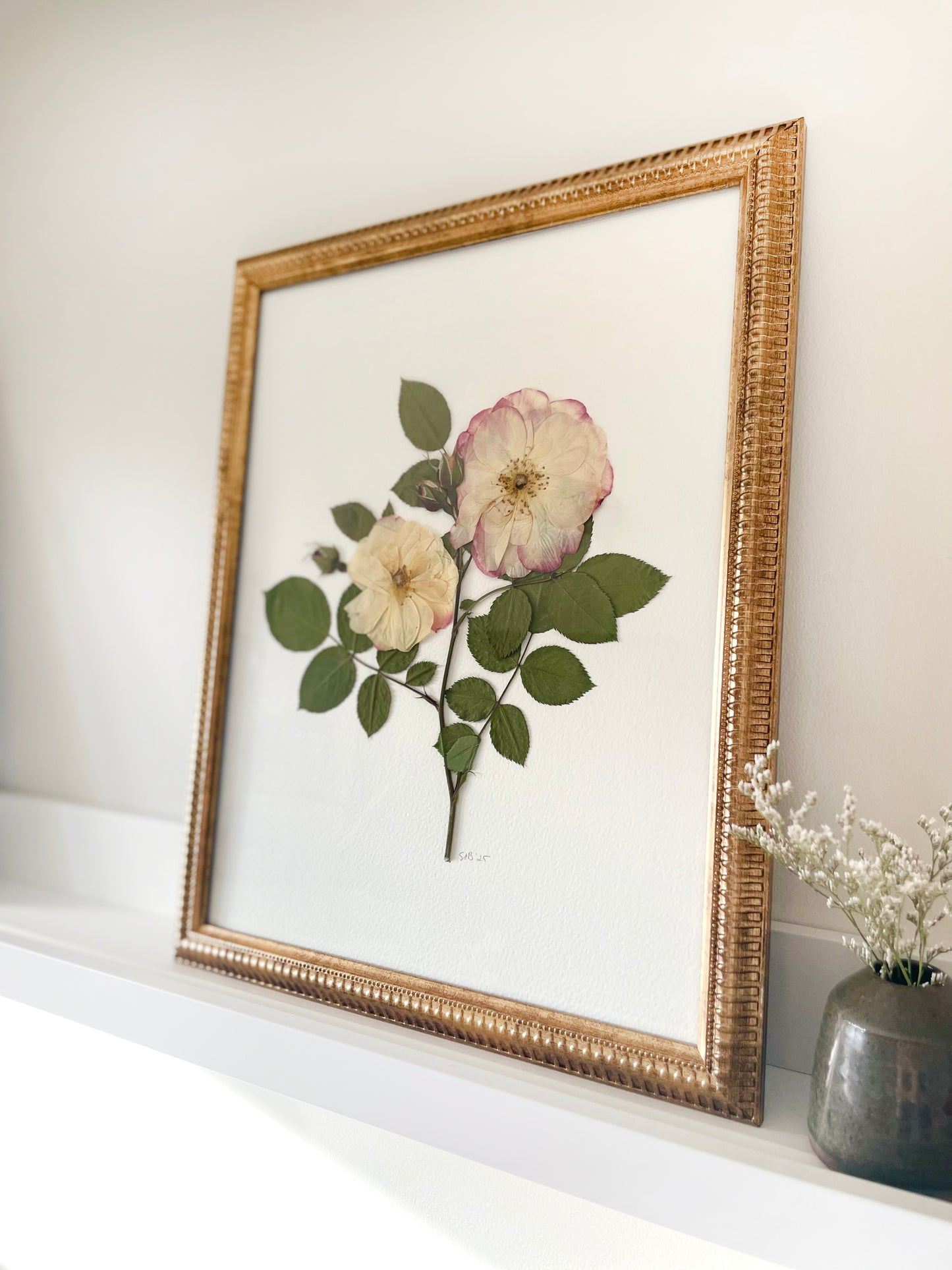 Vintage Single Stem Garden Rose - Original Artwork