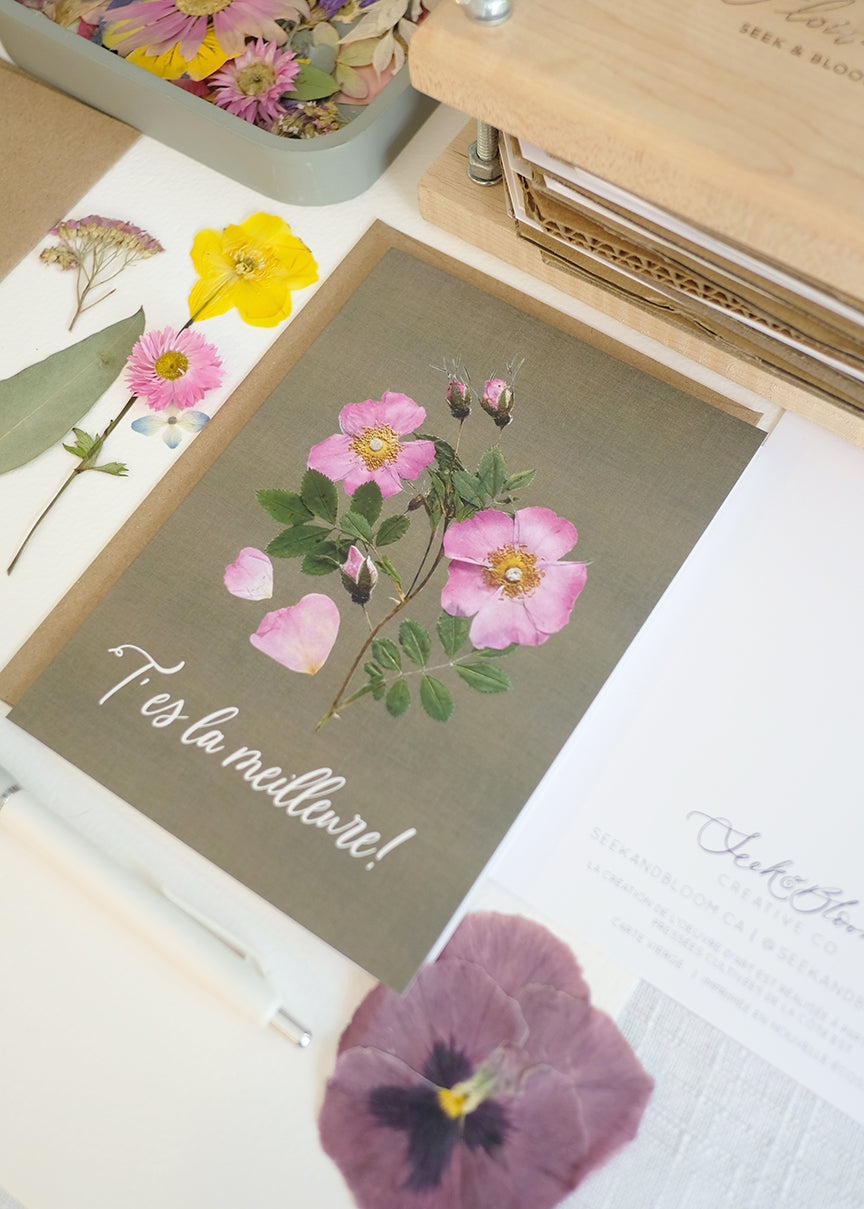 T'es La Meilleure, Wild Rose, Large Card French