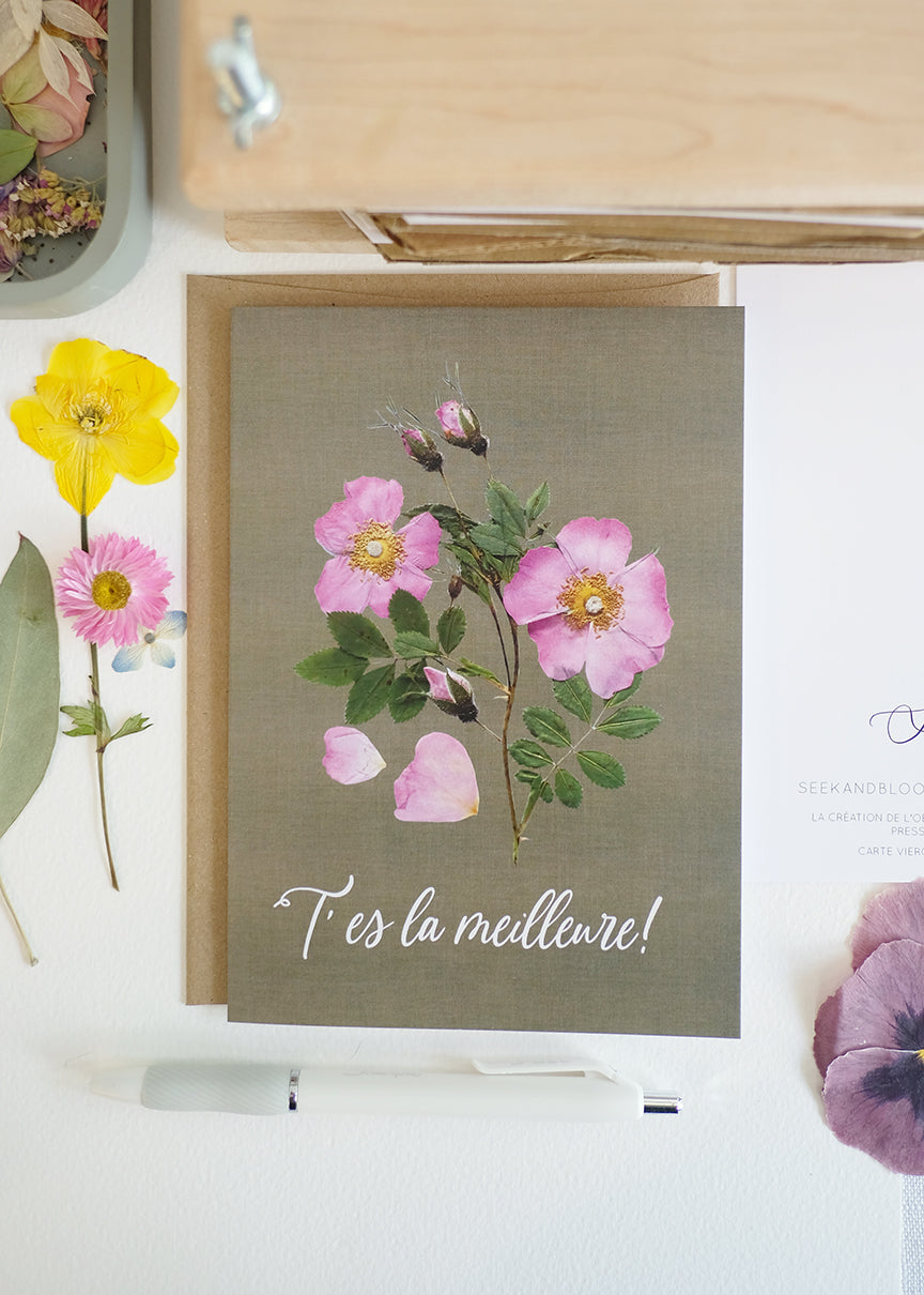 T'es La Meilleure, Wild Rose, Large Card French