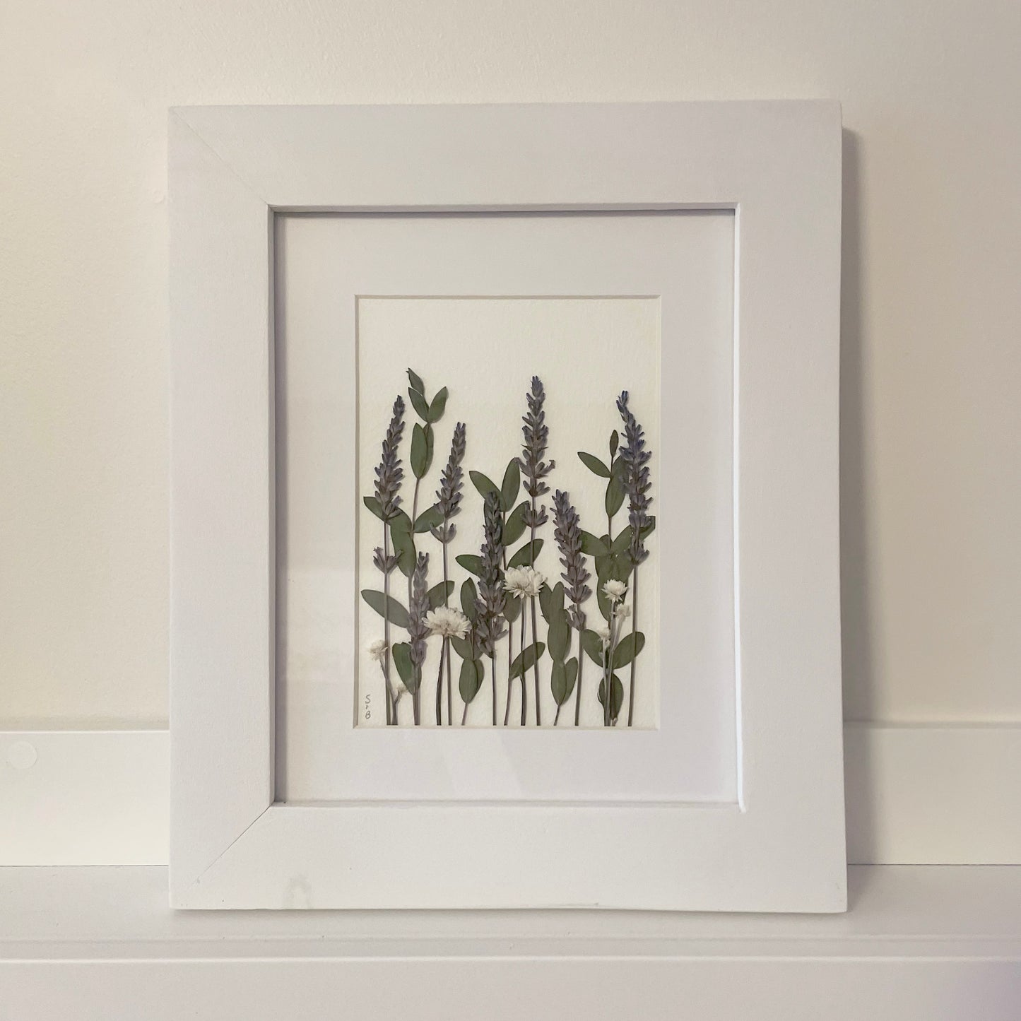 Lavender & Eucalyptus- Original Pressed Flower Artwork Framed