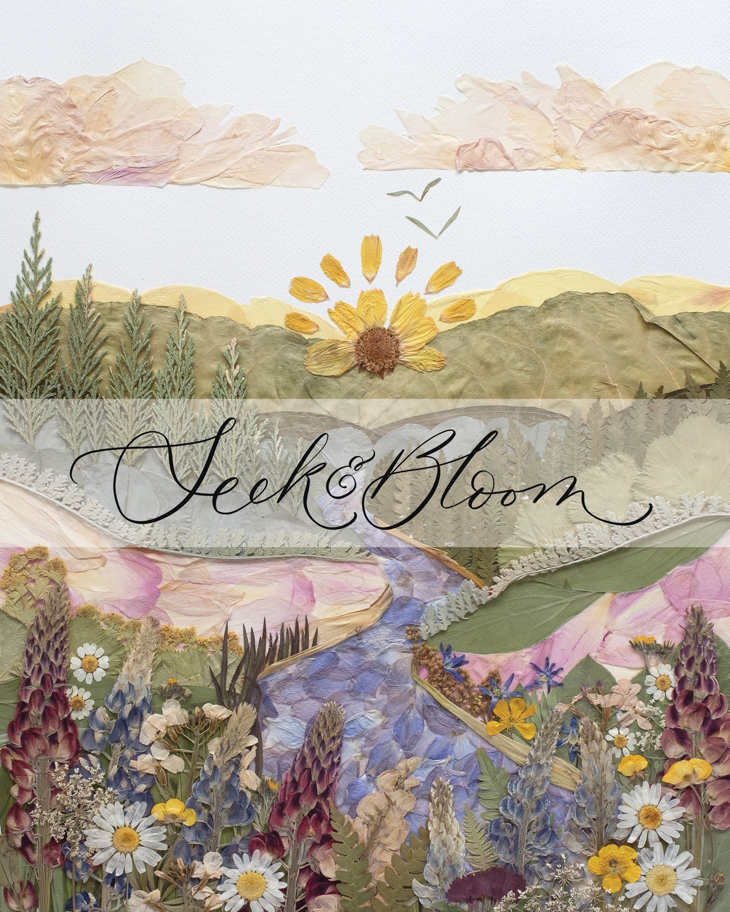 Wild Valley, Pressed Flower Art Print