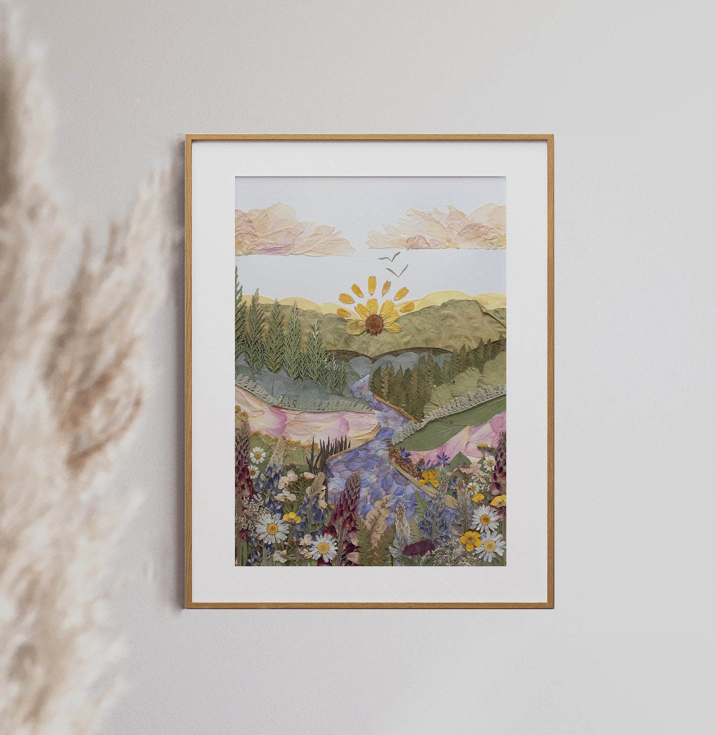 Wild Valley, Pressed Flower Art Print