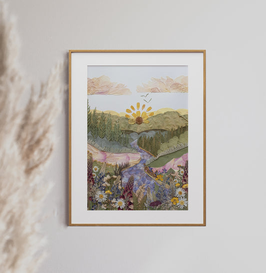 Wild Valley, Pressed Flower Art Print