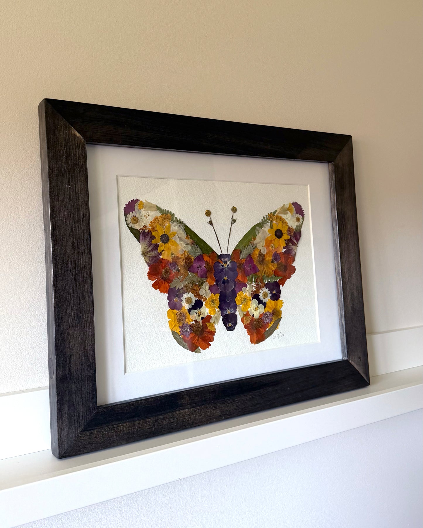 Butterfly - Original Pressed Flower Artwork Framed