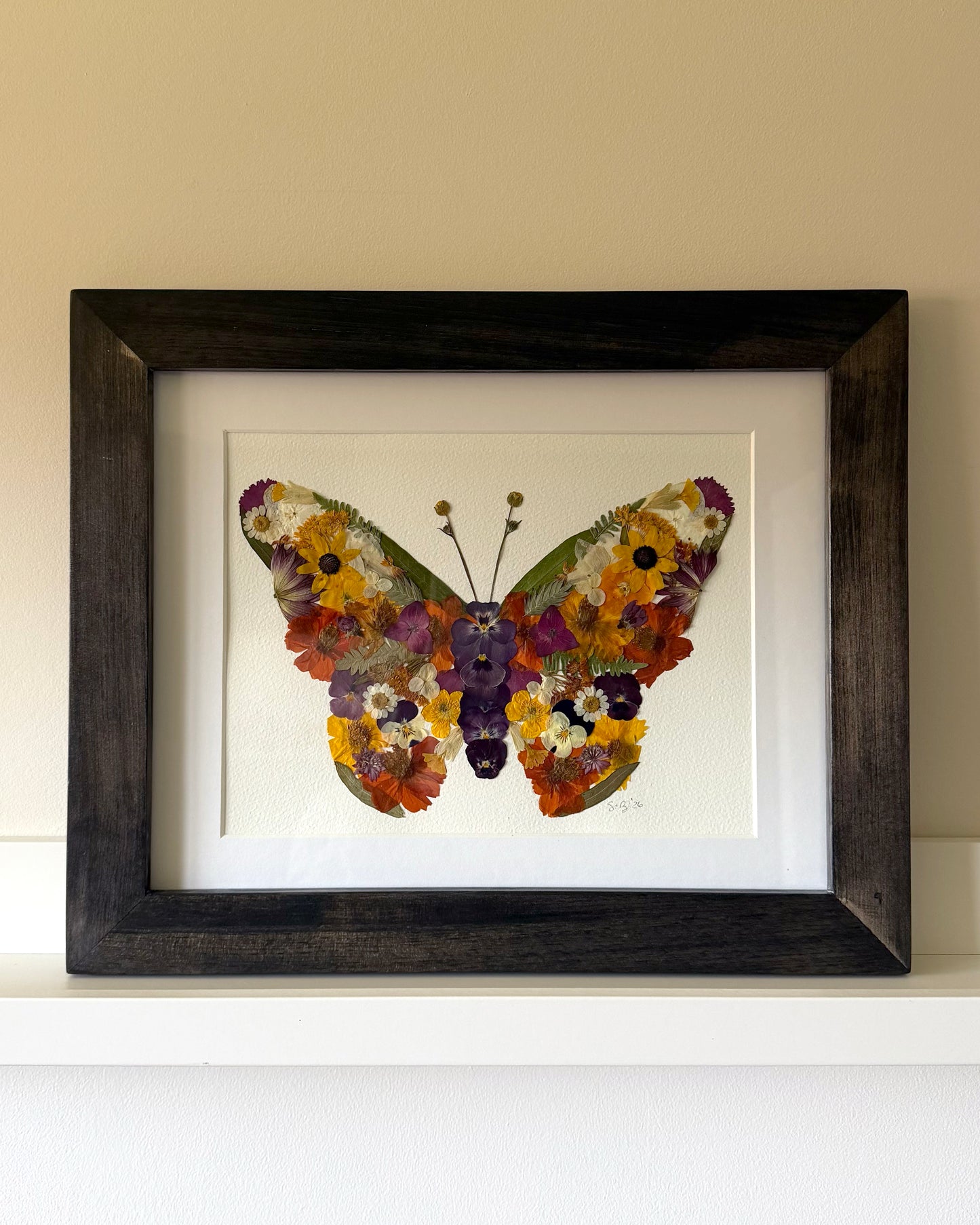 Butterfly - Original Pressed Flower Artwork Framed