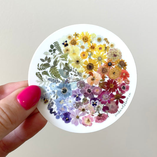 Floral Art Colour Wheel, Sticker 3"