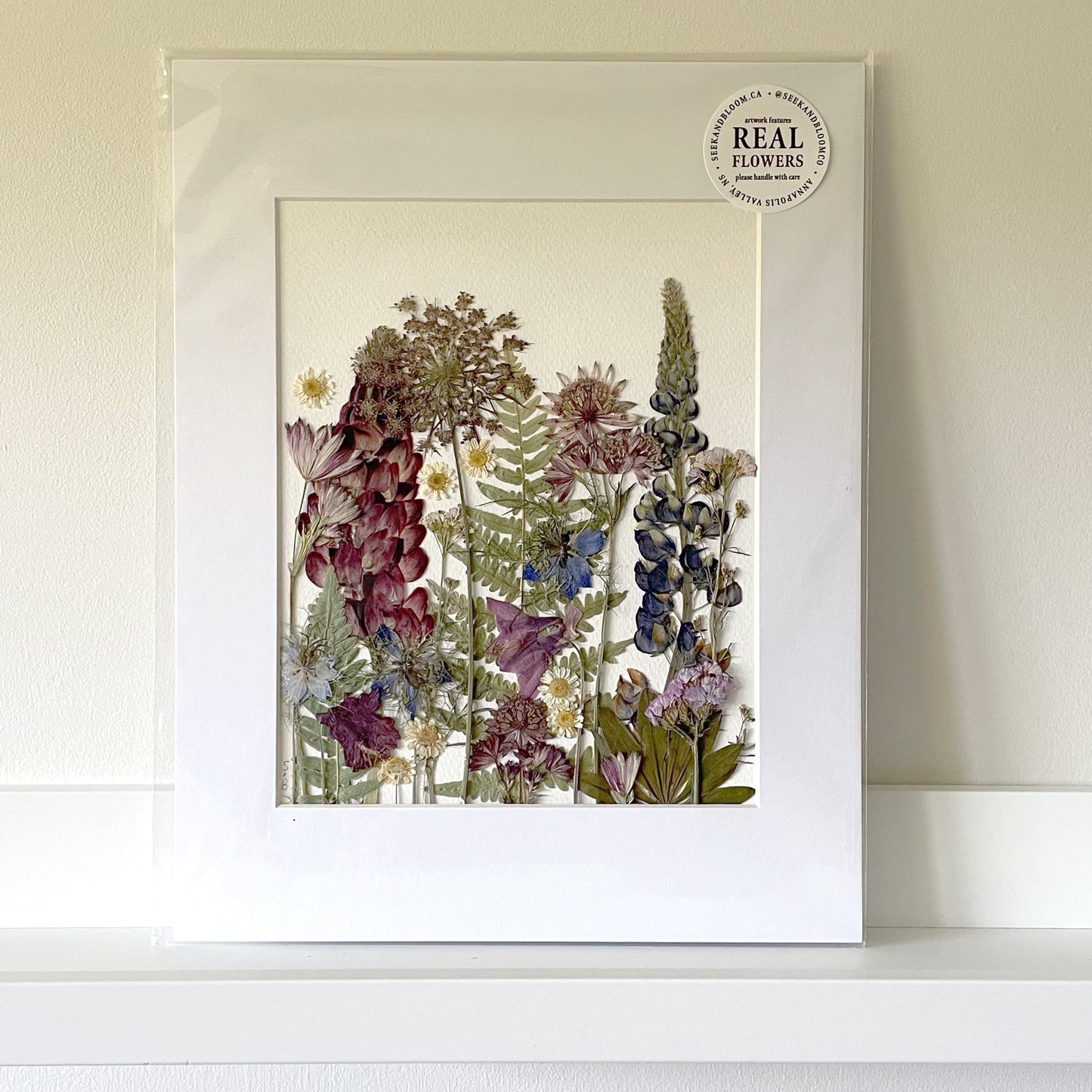 8x10 Real Pressed Flower Gardens (Matted Assorted Styles)
