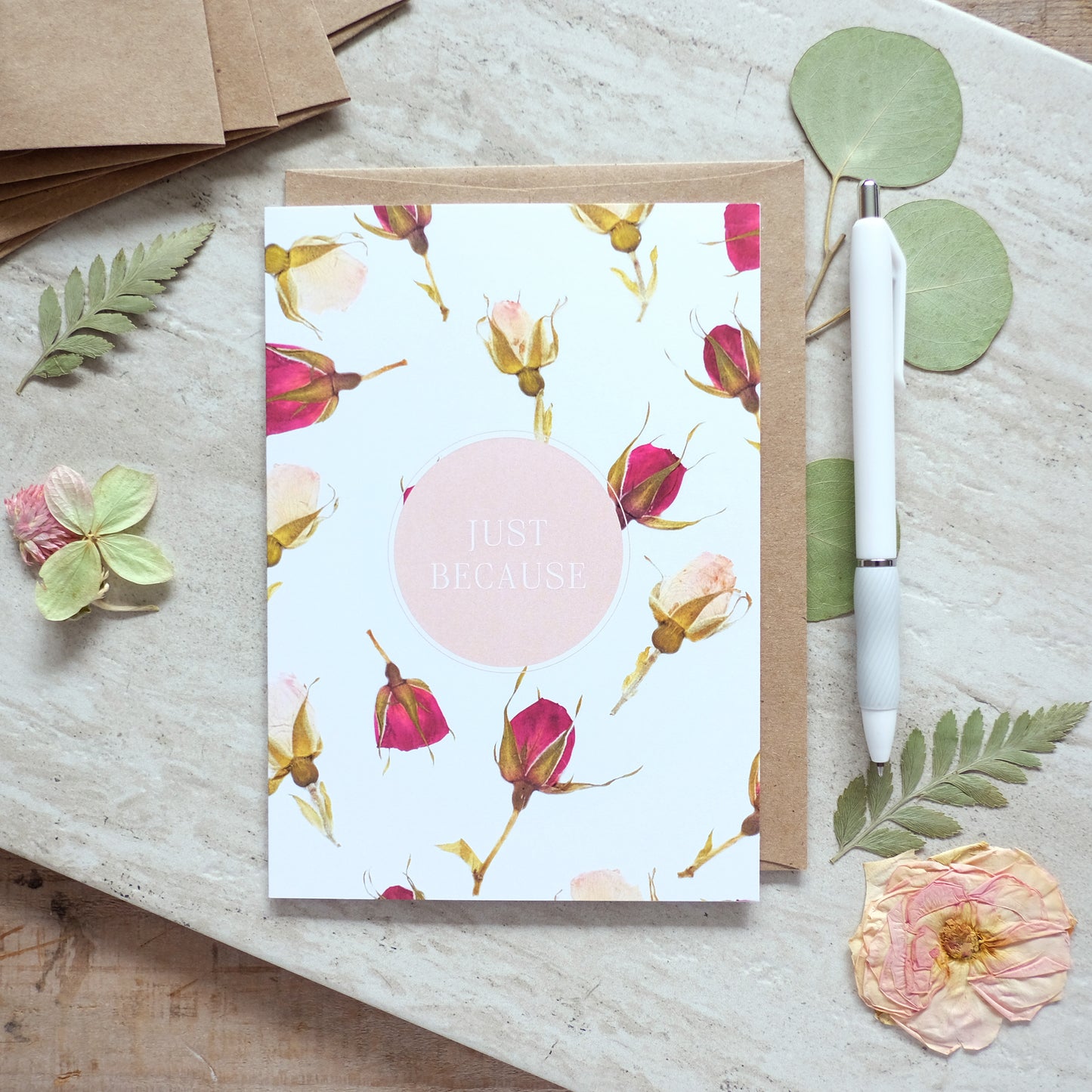 Just Because Rose Buds Card *Discontinued